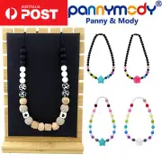 Silicone & Wood Sensory Chew Necklace Children Jewellery - Chewy Fidget Stim Toy