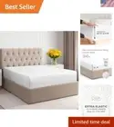 Full Size 400 Thread Count Fitted Sheet - Soft Cotton, Breathable & Deep Pocket