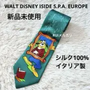 Disney Goofy Tie Italy Silk Green Vintage Limited Edititon Rare Model Animation