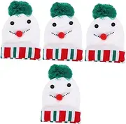 [LIFKOME] Christmas Knitted Hat Thermals Bucket Hat Clothing Boys Knitted Xmas Hat Holiday Warm Hat Knitted Christmas Caps Warm Hat Holiday Knitted Hats Acrylic White