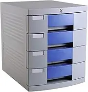 VUCICA Flat File Cabinet, 4-Layer Drawer Storage Organization, with Lock/Blank Label，Suitable for Office Supplies