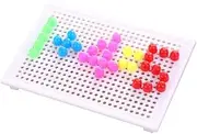 ibasenice 1Set Creative DIY Mushroom Nail Puzzle Game Set Pegboard Nails Educational Mosaic for Develops Creativity Hand Eye Coordination