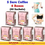 6x S Sure Coffee Instant Powder Mix Pananchita Control Hunger Low Calorie Sugar