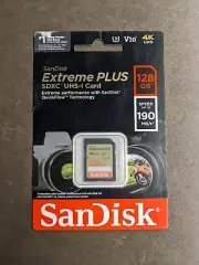 SanDisk Extreme Plus SDXC UHS-I Card 128GB/190MB/s New Sealed