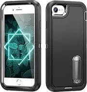 Shockproof Case for iPhone 6/7 /8 Case with Kickstand,Military Grade Drop Protective,Heavy Duty Hard Back 3-Layer Protective Phone Cover for iPhone 6/7 /8 (Black)