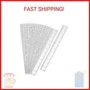 EBOOT 20 Pack Clear Plastic Ruler 12 Inch Straight Ruler Flexible Ruler with Inc