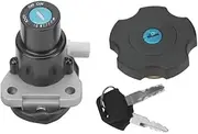 Ignition Switch Lock Key Set Black Motorcycle Fuel Gas Cap Fit for Yamaha TW200 2003-2017 XT600 1990-1995 DT200 DT200R 1991-1994