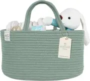 Diaper Caddy Organizer for Baby Nursery Basket with Handle Lid Nursing Caddy wit