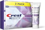 Pack of 3 Crest 3D White Brilliance Toothpaste, Vibrant Peppermint, 255ml Total