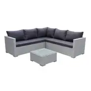 4pc Lounge Set Outdoor Sofa Furniture Rattan Wicker Corner w Table Garden Patio