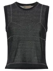 [Tory Burch] Tory Burch-Mesh Top Top Nero-Donna M
