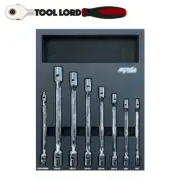 SP Tools 8 Piece 1/4" & 3/8" 12pt Dual Flexhead Socket Wrench Set 6-19mm SP50030