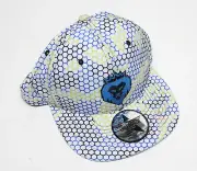 National Disgrace Black Blue Yellow White Honeycomb Pattern Snapback Hat Cap New