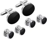 [JYHLSHBA] Cufflinks For Men 1 Pair Of Round Lacquered Cufflinks 6 Piece Set Men'S French Shirt Tuxedo Cufflinks Sleevepins