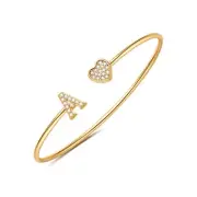 Gold Initial Bracelets for Women Girls, 14K Gold Plated Gold Bangle Bracelets...