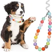 INOOMP Elegant Puppy Necklace Beads Dog Collar Accessory Pet Dog Jewelry Large Dog Charm Collar Fashionable Pet Collar