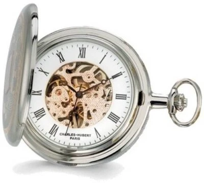 Charles Hubert 2-tone Pink Finish 17 Jewel Brass Pocket Watch