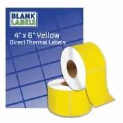 Yellow 4x6 Direct Thermal Labels 250 /Roll Zebra 2844 ZP 450 ZP500 ZP 505 Eltron