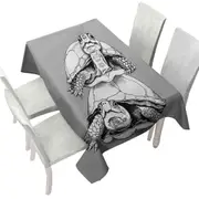 Funny Looking Turtle Couple Tablecloth