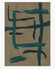 305' x 425' | Machine Washable Runner Rug | Kid & Pet Friendly | Indoor Rug | Architectural Digest Lydos Stone & Indigo Rug | Ruggable