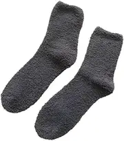 [pants & sox] Fluffy Winter 6 Pack Sleeping Bed Socks Thick Unisex Dark Grey