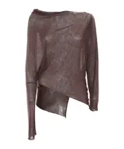 Asymmetric sweater S,XS cedar brown