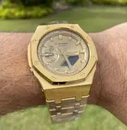 New Casio G-Shock Gold Color GA2100 All Yellow Gold custom MOD