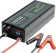 C60A 12V High Power Lifepo4 Charger Smart Battery Charger Maintainer with 0-15V Adjustable Current and Voltage, 12.6V Portable Power Adapter for 14.6V LiFePO4 Lithium Iron Rechargeable Battery