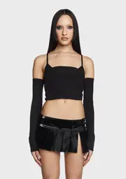 Mysterious Ways Crop Top - Black