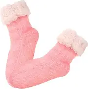 [Gatuida] 1Pair Thick Thermal Slipper Socks for Women Cozy Fuzzy Bed Socks Slip Floor Socks for Wear Ready Design for Comfort and Warmth