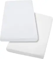 Dudu N Girlie Next to Me Crib Fitted Sheets for Chicco | Next2me Fitted Sheets 51x85cm| Jersey Soft Bedsheet Hypoallergenic Elasticated Breathable Fitted Cot Sheets (Pack of 2, White)