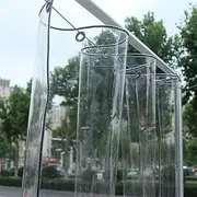 Greenhouse Garden Furniture Tarpaulin Transparent with Eyelets - PVC Balcony Gazebo Waterproof Tarpaulin Foldable 2 m x 4 m Pergola Transparent Curtain Wind Protection Tarp for Outdoor Carport Tent