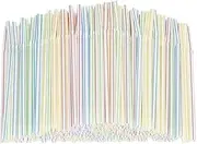 SAEROWELL 600PCS Multi-Color Reusable Plastic Straws, 8-Inch, Eco-Friendly, Suitable for All Kinds of Drinks