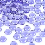 2LB Purple Flat Glass Marbles, Decorative Marbles for Vases Aquarium Pebbles Fis