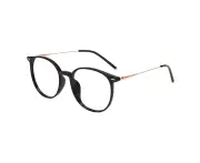 Simple Anti-Blue Light Multilateral Large-Frame Glasses, Made Of Glass, Metal And Resin,Black