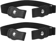 [COMPUKAS] 2Pcs Adjustable Elastic Belt for Boys Comfortable No Buckle Design Versatile Stretch Waist Belt for Durable Practical for Various Outfits
