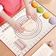 Large Silicone Baking Mat for Rolling Dough (40cmx60cm) Pastry Mat with Measurements Extra Thick Non Stick Fondant Mat, Counter Mat, Oven Liner, Pie Crust Mat - Perfect Baking Tool for Making Bread, Cake & other Desserts