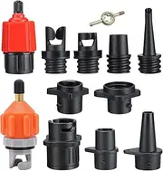 Paddle Board Compressor Adapter - Air Pump Converter | 9 Nozzles Included, Pumping Head Connector for Inflatable Kayak Paddle Board, Air Compressor Pump Converter