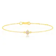 0.17 Carat Opal Adjustable Bracelet 17cm in 9ct Yellow Gold