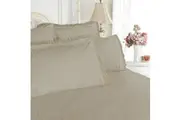 Shangri La Broderie Anglaise Sheet Set Latte Double