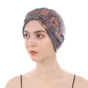 Cotton Turbans Satin Liner Double-Layered Beanie Chemo Cap Sleep Bonnet Grey …