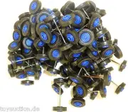 100 X Wheel Set Ca 28mm Axle Width Rim Blue Plastic Herpa Albedo 1:87 8530 Å