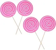 4pcs Simulation Lollipop Fake Food Simulation Food Candy Sticks Decoration Xmas Tree Ornaments Lollipop Model Kids Toys Festival Lollipop Prop Candy Bar Christmas Tree Child Wooden