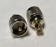 UHF Male PL-259 to SMA Male coax 1 PIECE RF adapter connector ships from USA