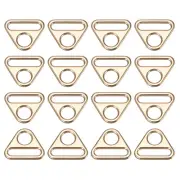 0.98" Adjuster Triangle with Bar Swivel Clip D Dee Ring Buckle, 16Pcs Gold