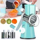 Rotary Cheese Grater Vegetable Slicer Chopper Cheese Shredder Mandoline 3 Blades