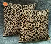 Pier 1 Imports Leopard Pillow Indoor Outdoor UV-treated 20" + 17" Set of 2 NWT