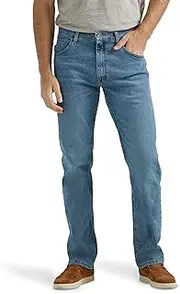 [Wrangler Authentics] Men's Classic 5-Pocket Regular Fit Flex Jean, Vintage Blue Flex, 46W x 34L