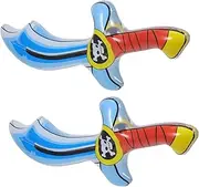 Kisangel 2pcs Inflatable Pirate Swords Lightweight Cosplay Props for Halloween Birthday Parties Themed Events and Stage Performances Easy to Inflate Design