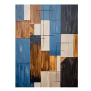 Blue Brown Artwork Canvas Print